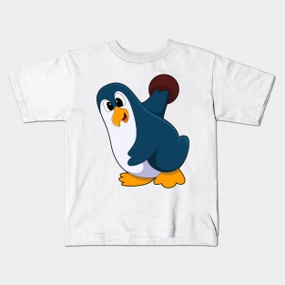 Penguin at Bowling with Bowling ball Kids T-Shirt